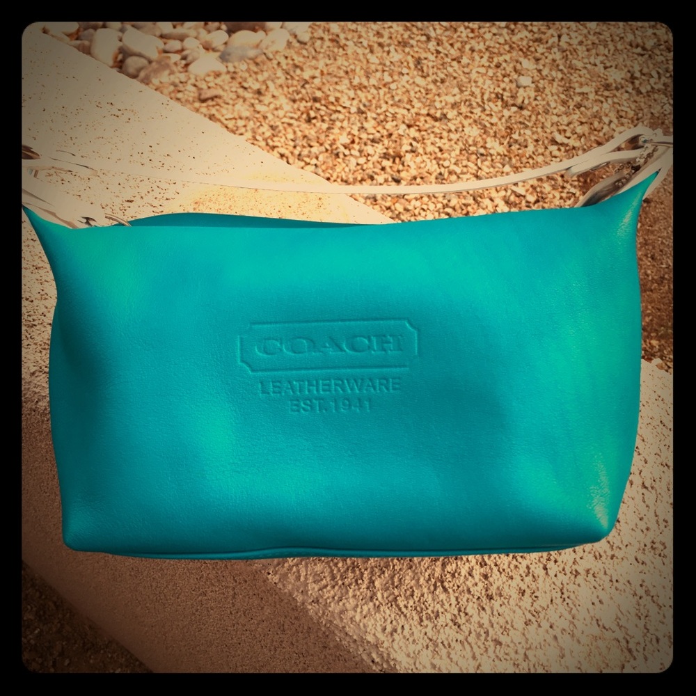 Blue leather EUC, Coach Purse